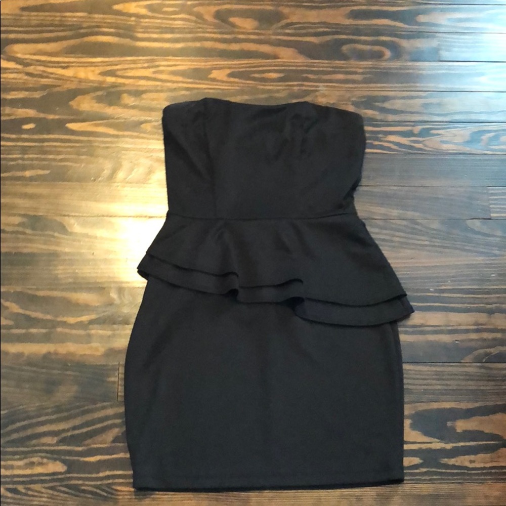 Strapless black dress